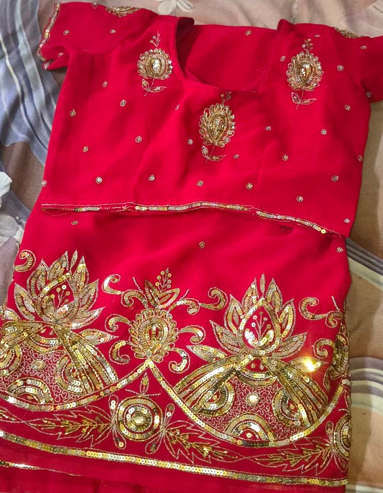 Stunning Red &amp; Gold Embroidered saree