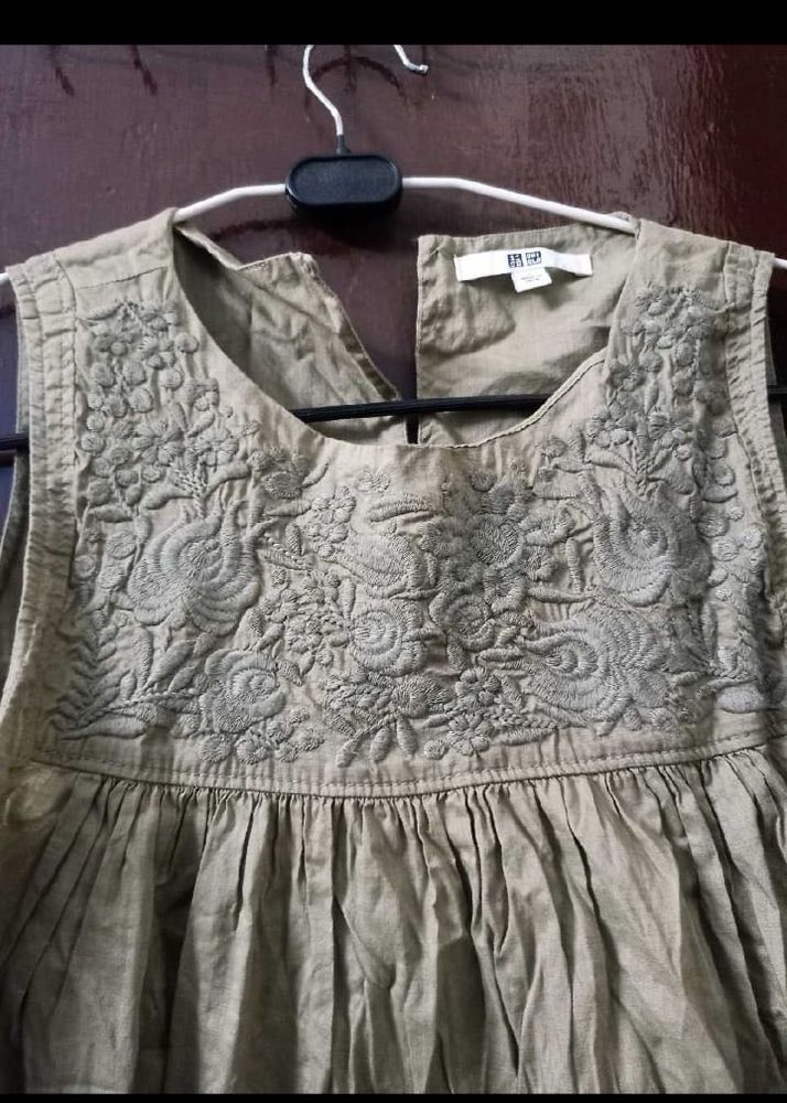 Embroidered Sleeveless Top