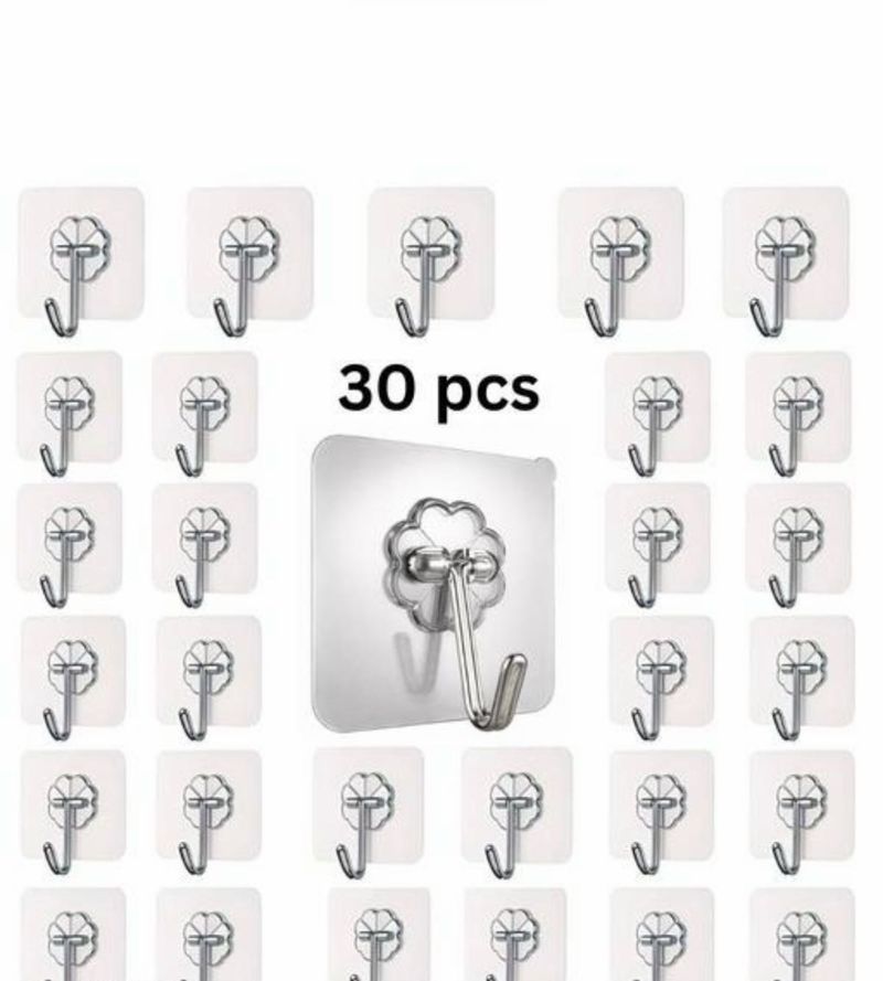 30 Pcs Adhesive Hooks