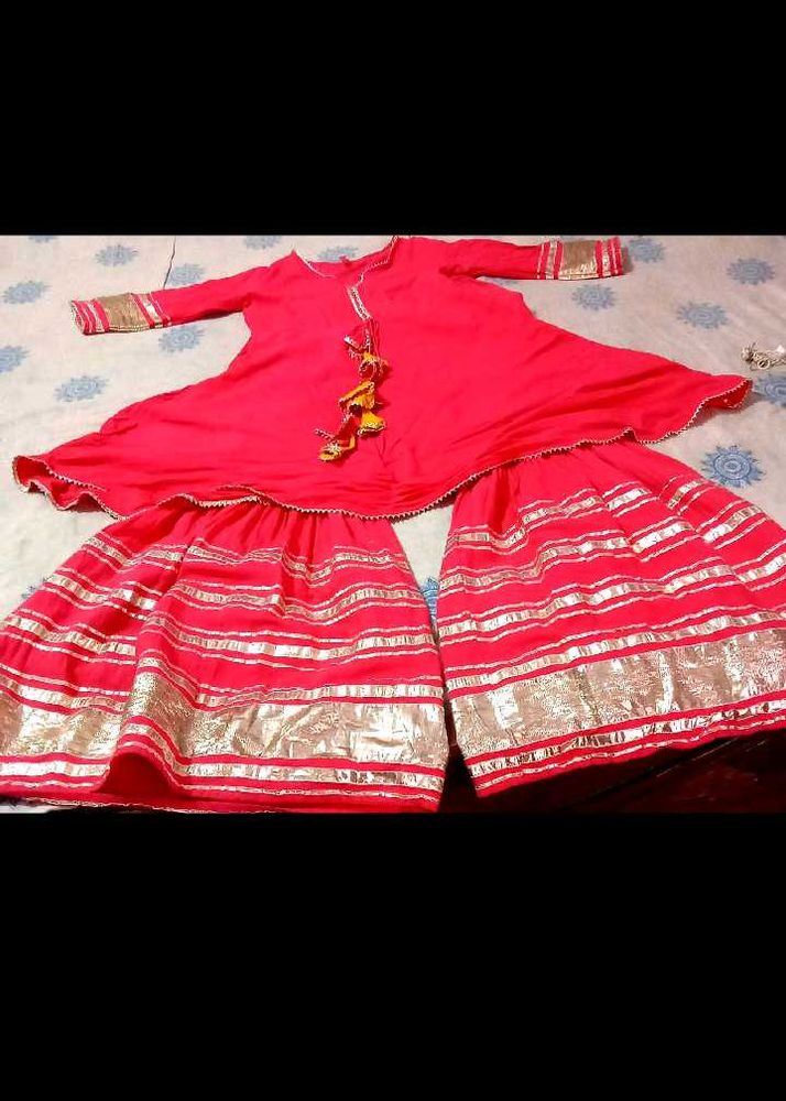 Festive Red Sharara Suit Set
