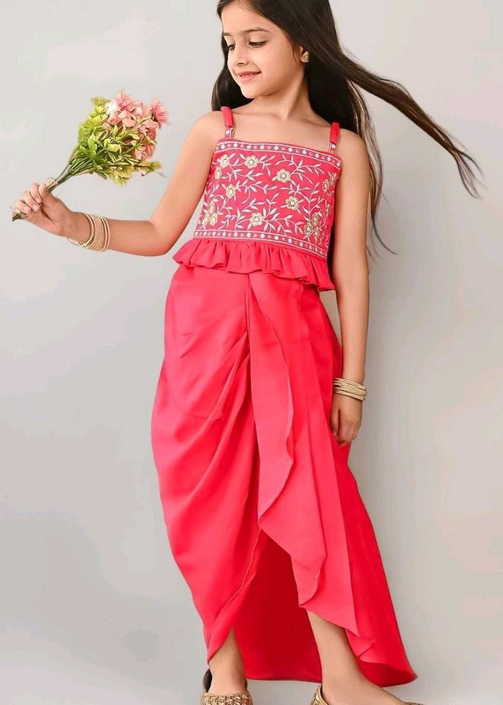 Hot Pink Western Outfit For Kids