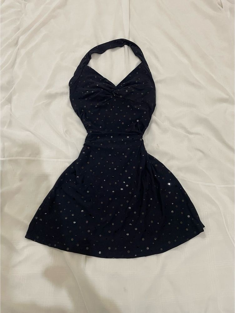 Sparkly Halter Neck Mini Dress