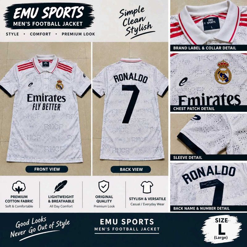 ⚽ Real Madrid Ronaldo #7 White Jersey 🤍🔥