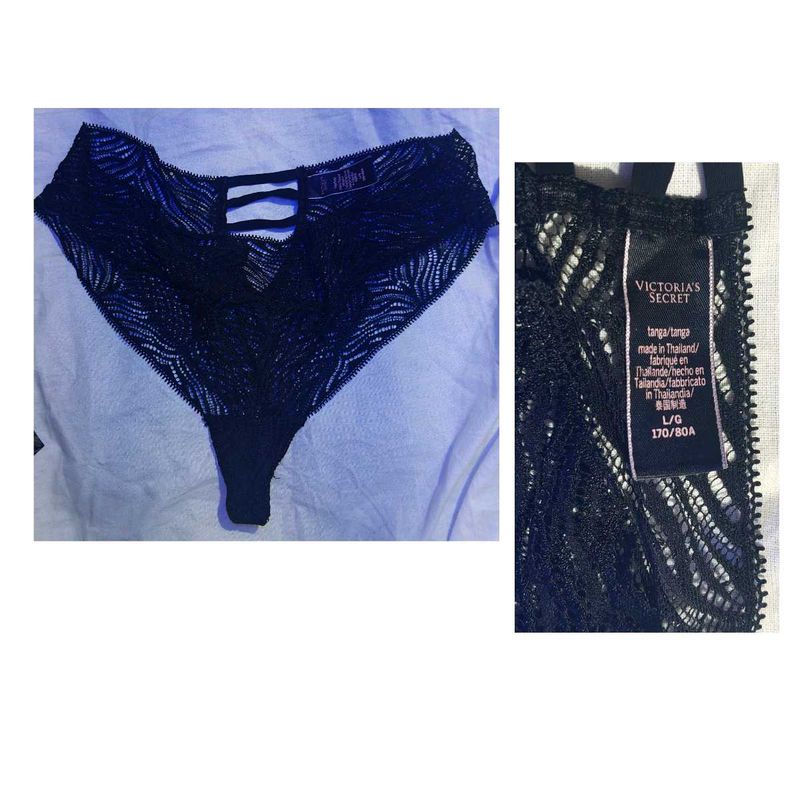 Victoria's Secret Black Lace Thong