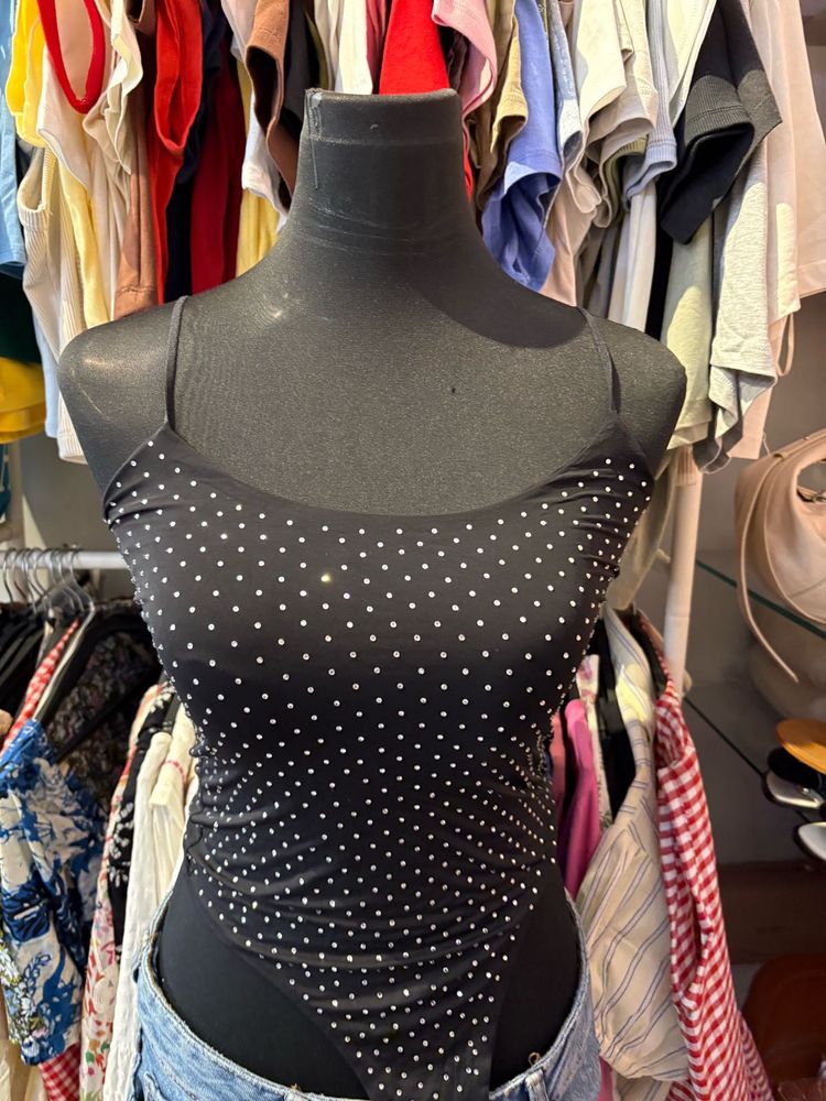 Sparkly Black Cami Top