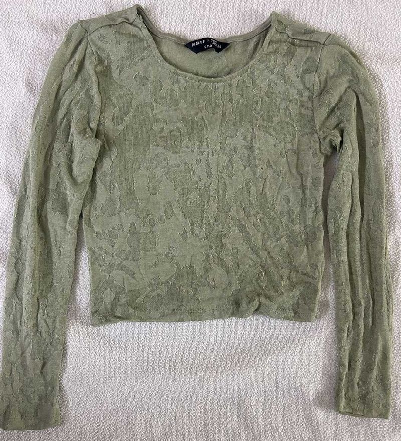Vintage Semi sheer Sea Green Top