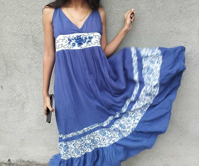 Bohemian Blue Maxi Dress