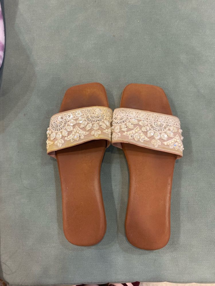 Embellished Brown Slides
