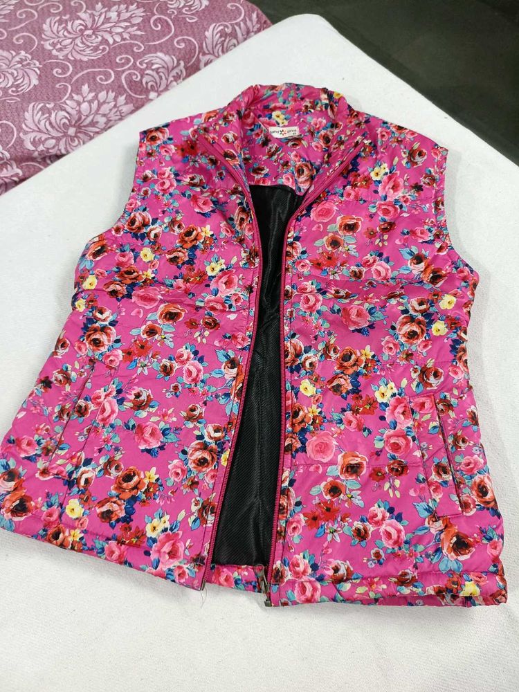Chic Floral Puffer Vest