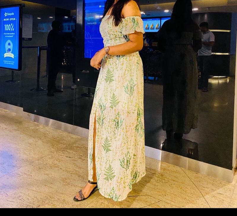 Floral Off-Shoulder Maxi Dress