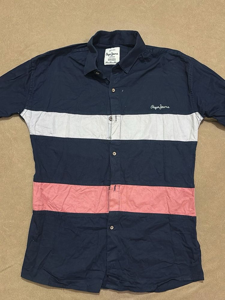 pepe jeans navy blue shirt