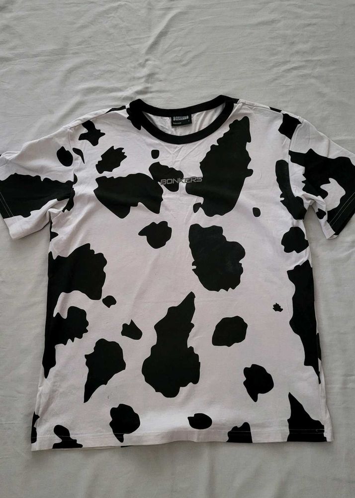 Cow Print Bonkers corner Graphic Tee
