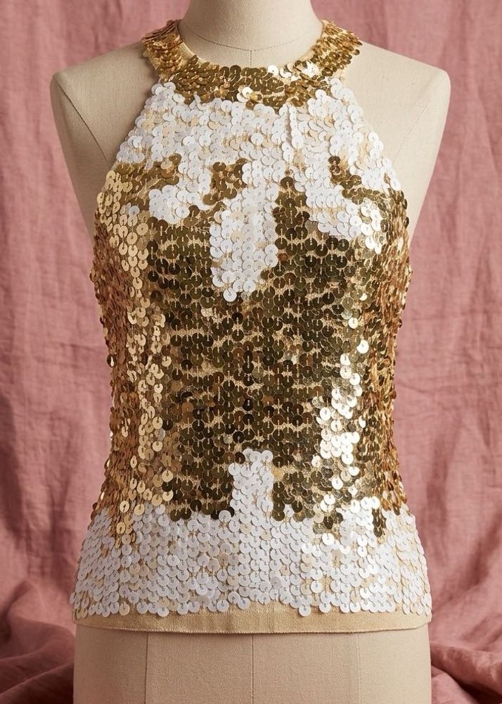 Sparkling Sequin Halter Top