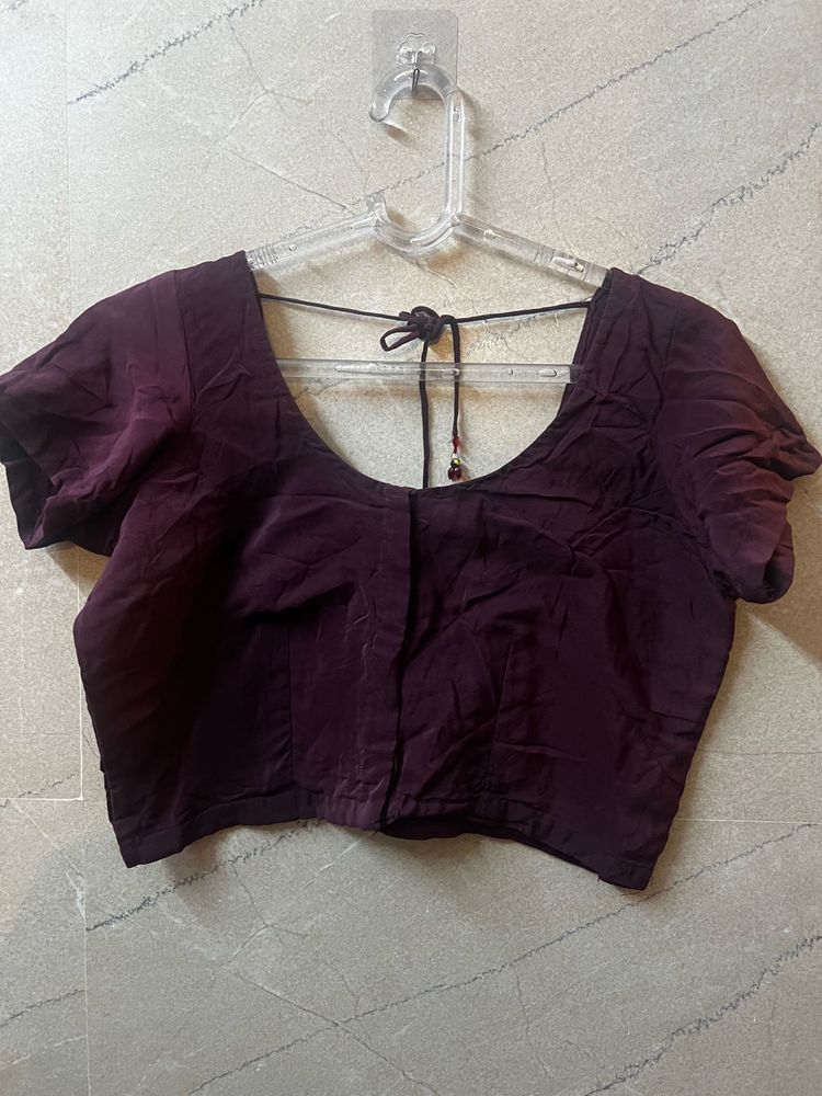 Deep Plum Short Sleeve Blouse