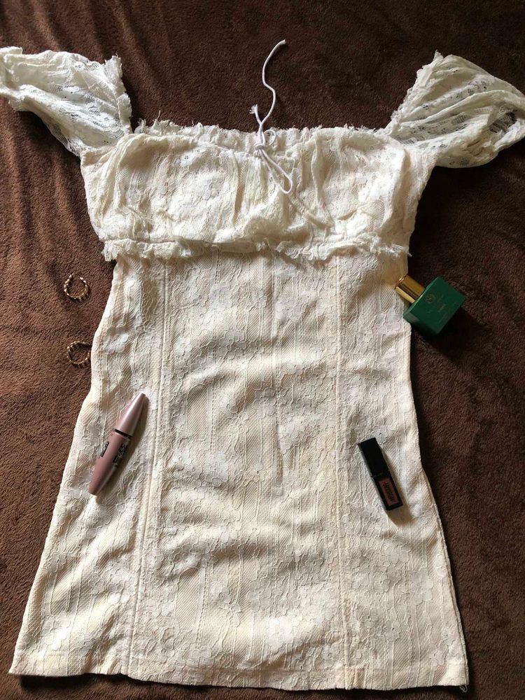 White Lace Mini Dress