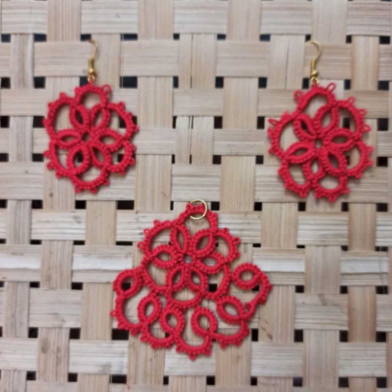 Needle Tatting Lace Jewelry Set