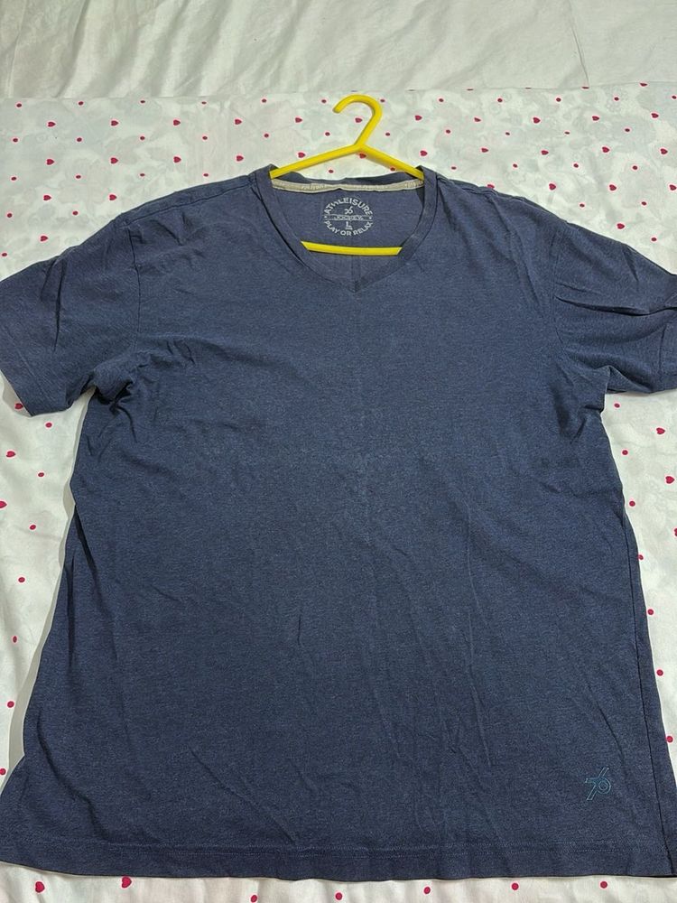 Men's Blue V-Neck T-Shirt