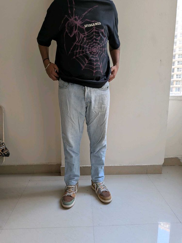 Men's Light Wash Straight Fit Jeans