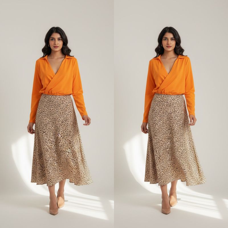 Zara Orange Surplice Crop Top