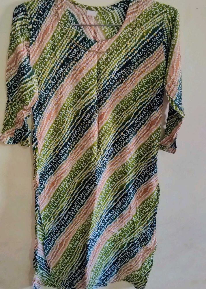 Vibrant Bandhani Print Kurta