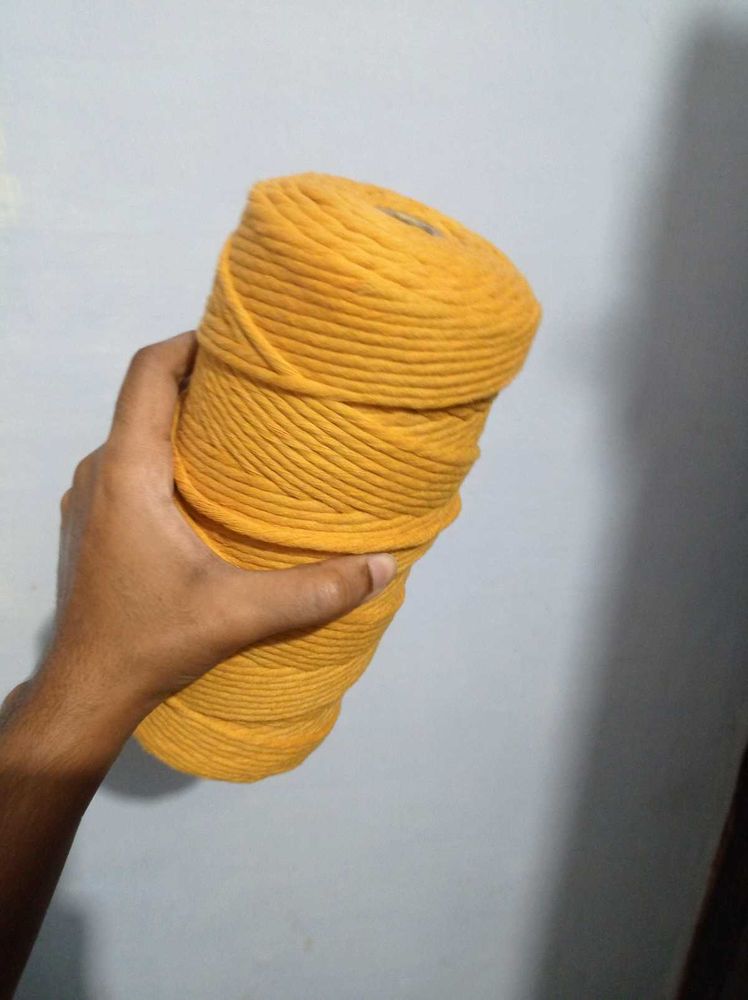 Mustard 3mm Cotton macrame cord singleply
