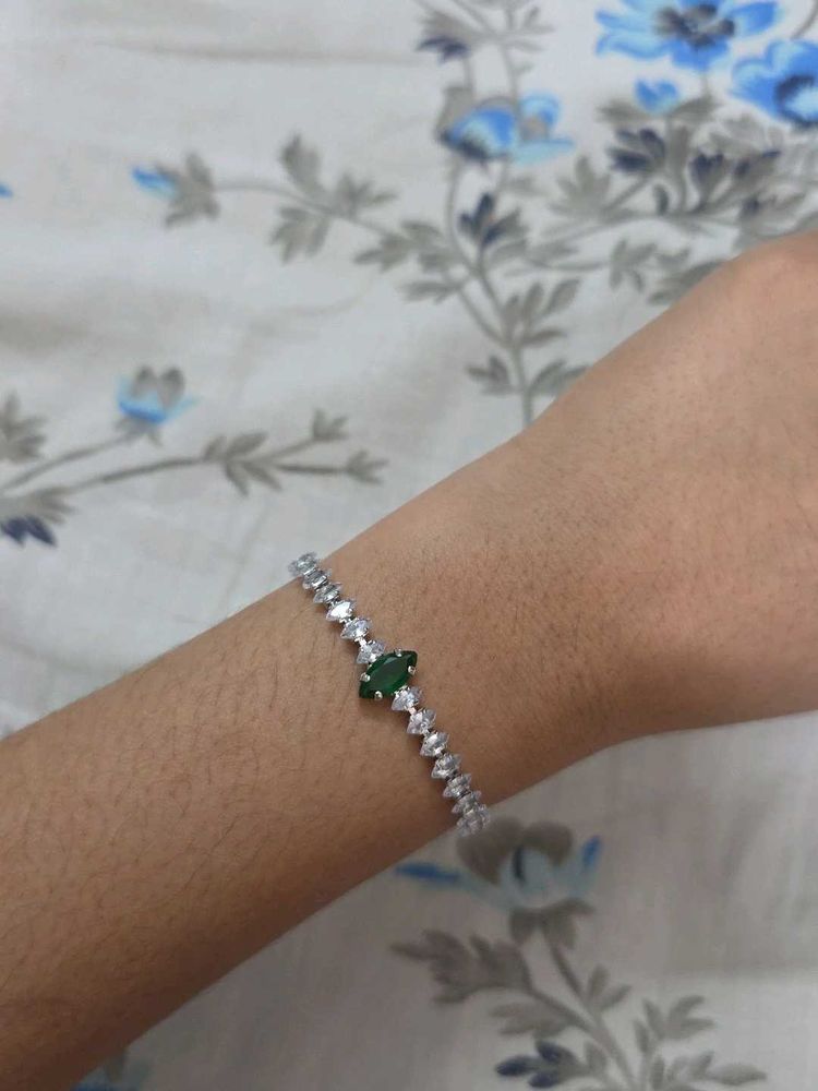 Tennies Elegant Emerald &amp; CZ Bracelet