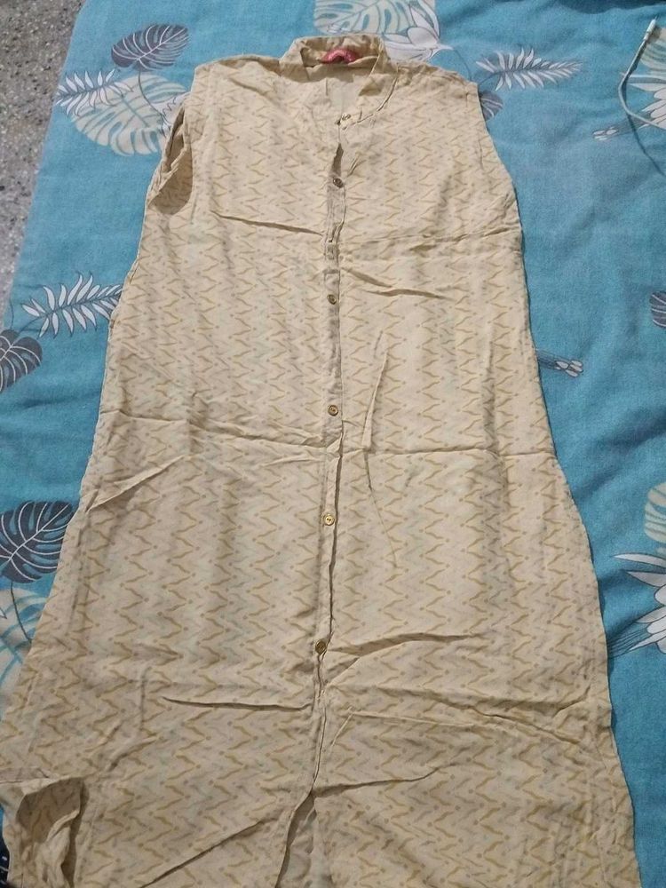 Women's Beige Printed Kurta