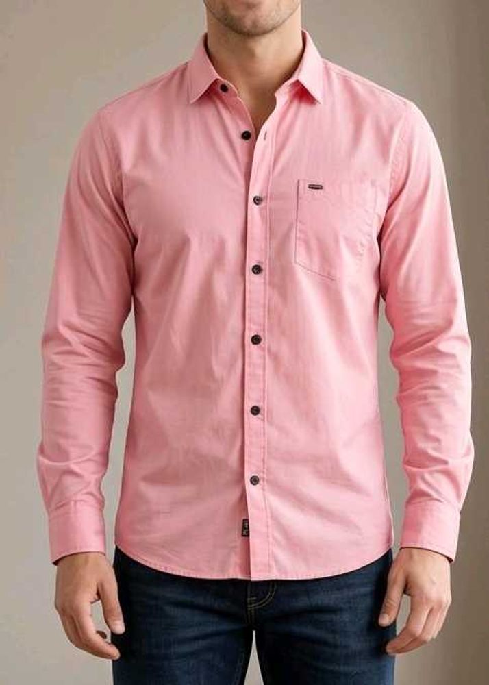 Stylish Pink Shirt with Black Buttons | Men’s Casu