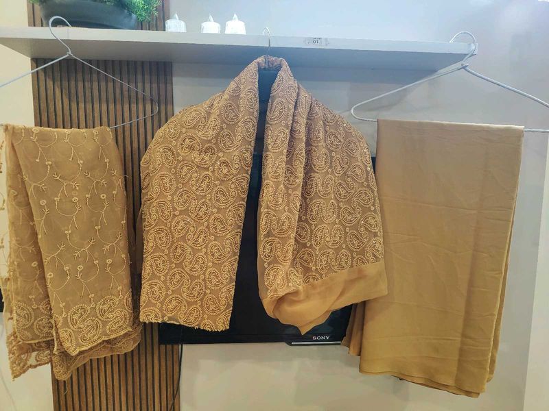 Elegant Embroidered unstitched suit