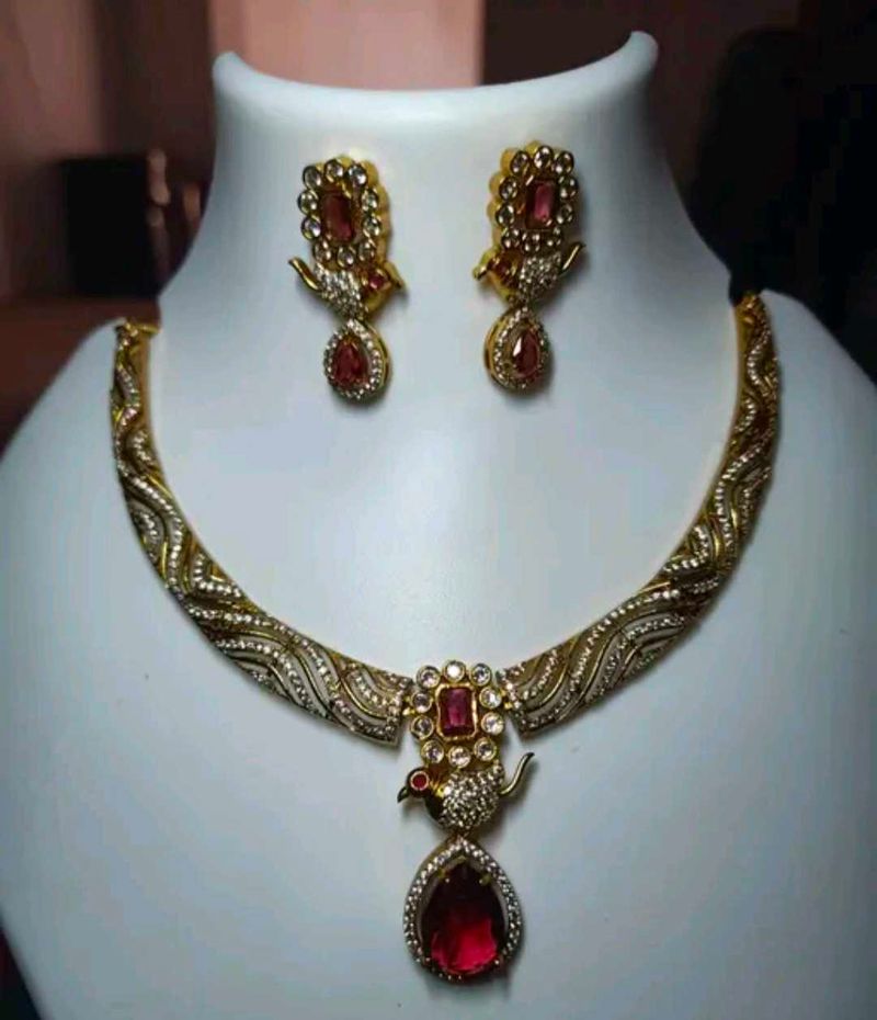 Ad America Diamond Gold-Tone Jewelry Set