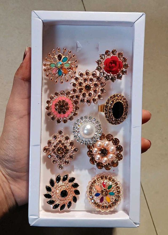 Traditional Rings - Rhinestone Embellished
