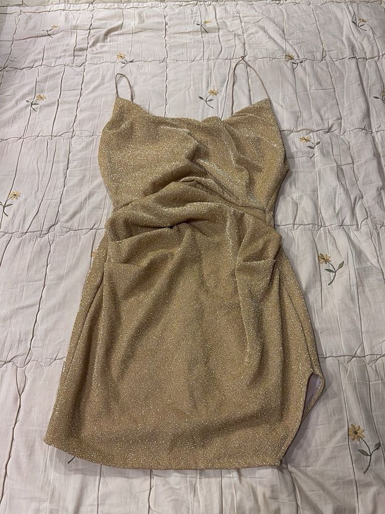 Sparkly Ruched Mini Dress