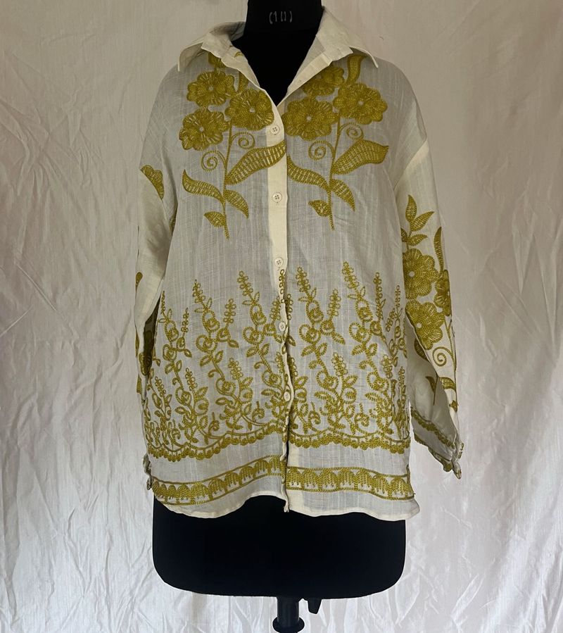 Embroidered Linen Shirt