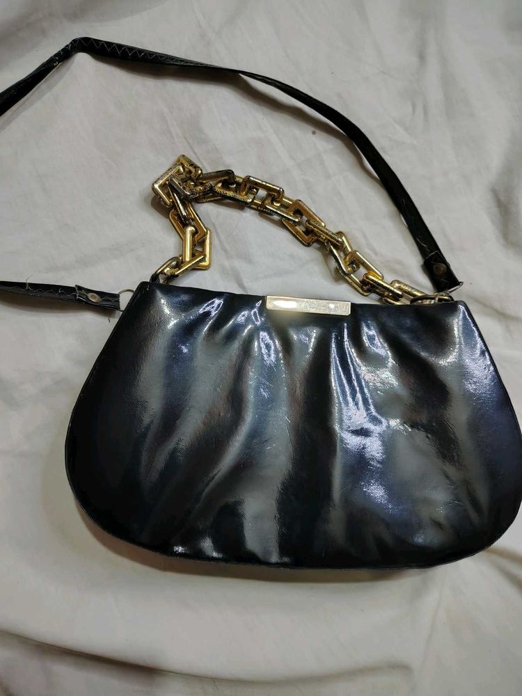 Chic Black Patent Clutch Bag
