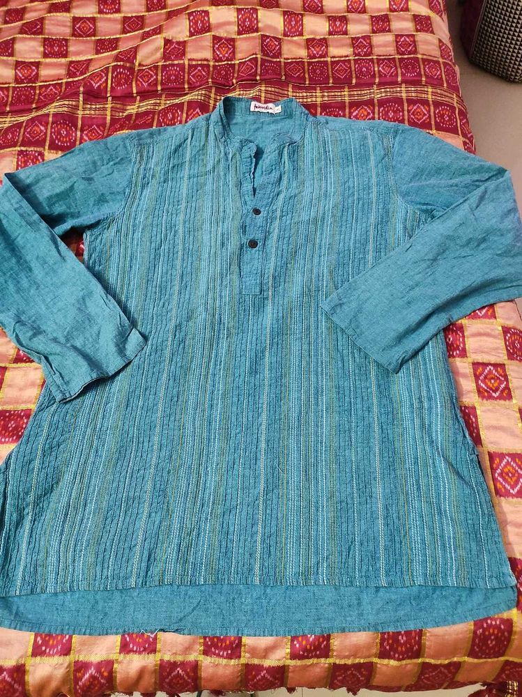 fabindia Blue Cotton Kurta