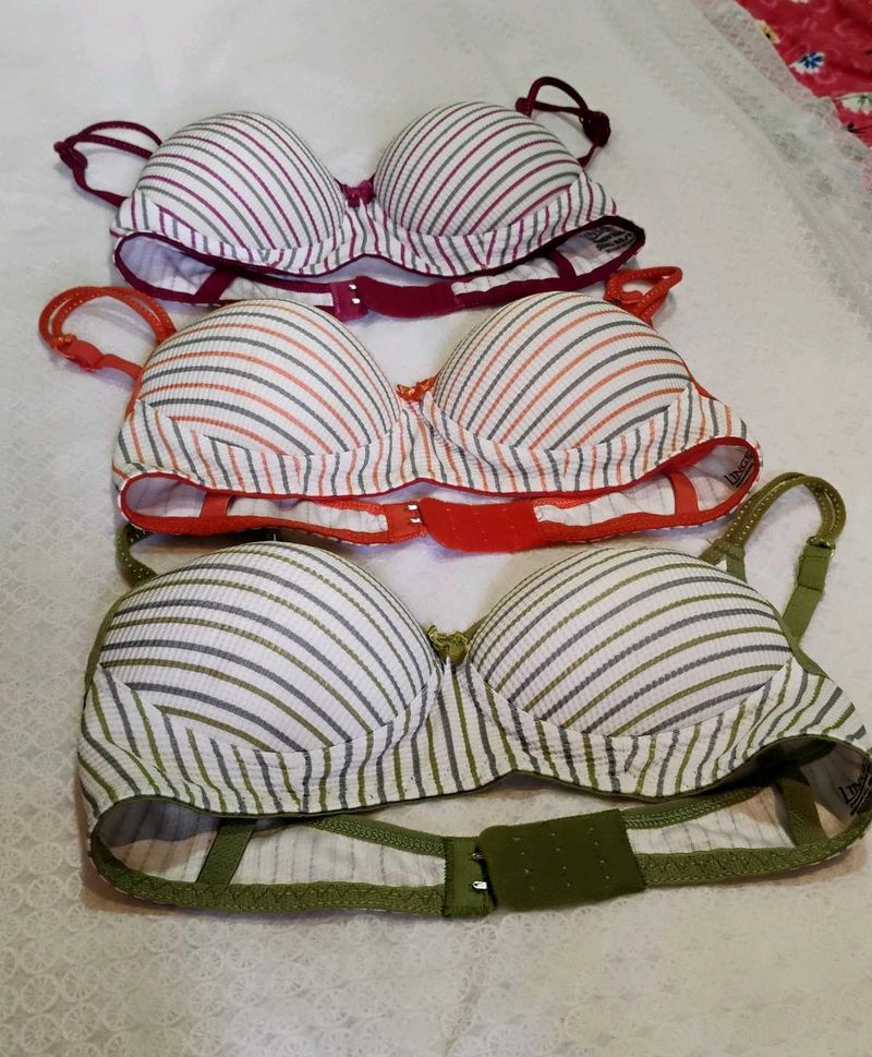 Striped Padded Bras (Set of 3)
