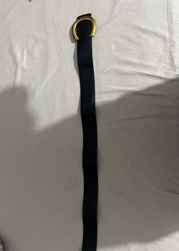 Classic Black Belt with Gold Buckle size 28