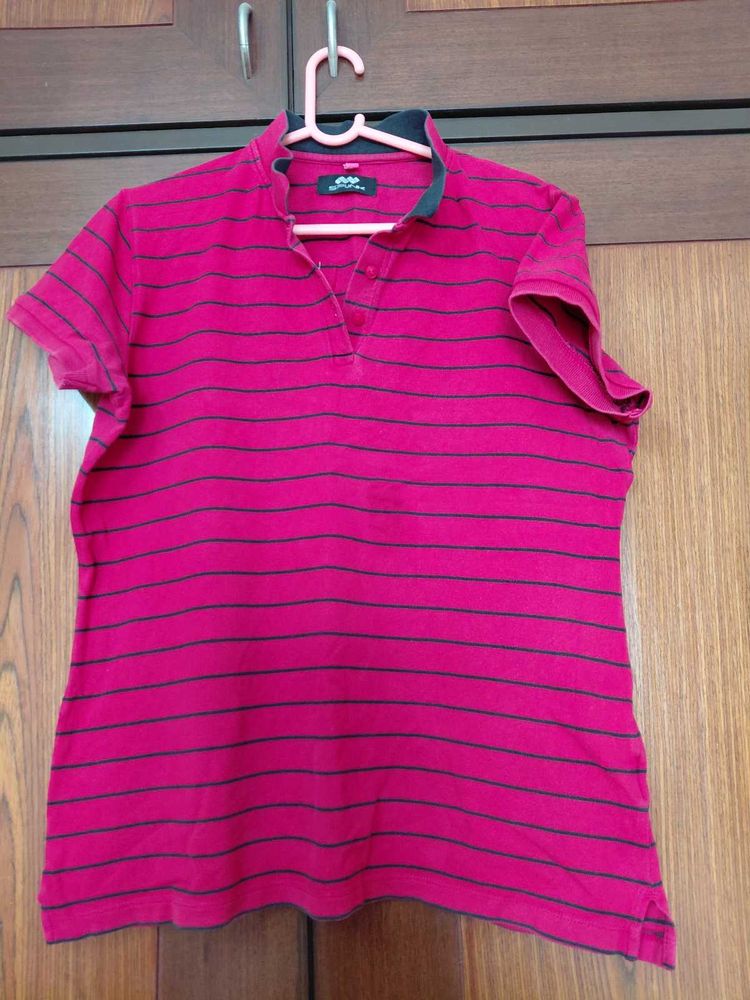 Striped Red Polo T-Shirt