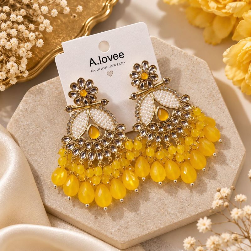 Beautiful Yellow Drop Earrings