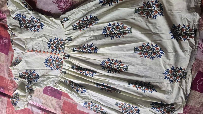 Chic Tree Print Cotton Kurta