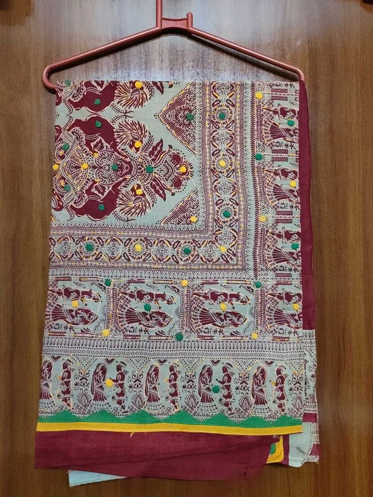 Traditional Gujarati Applique and threadwork Saree
