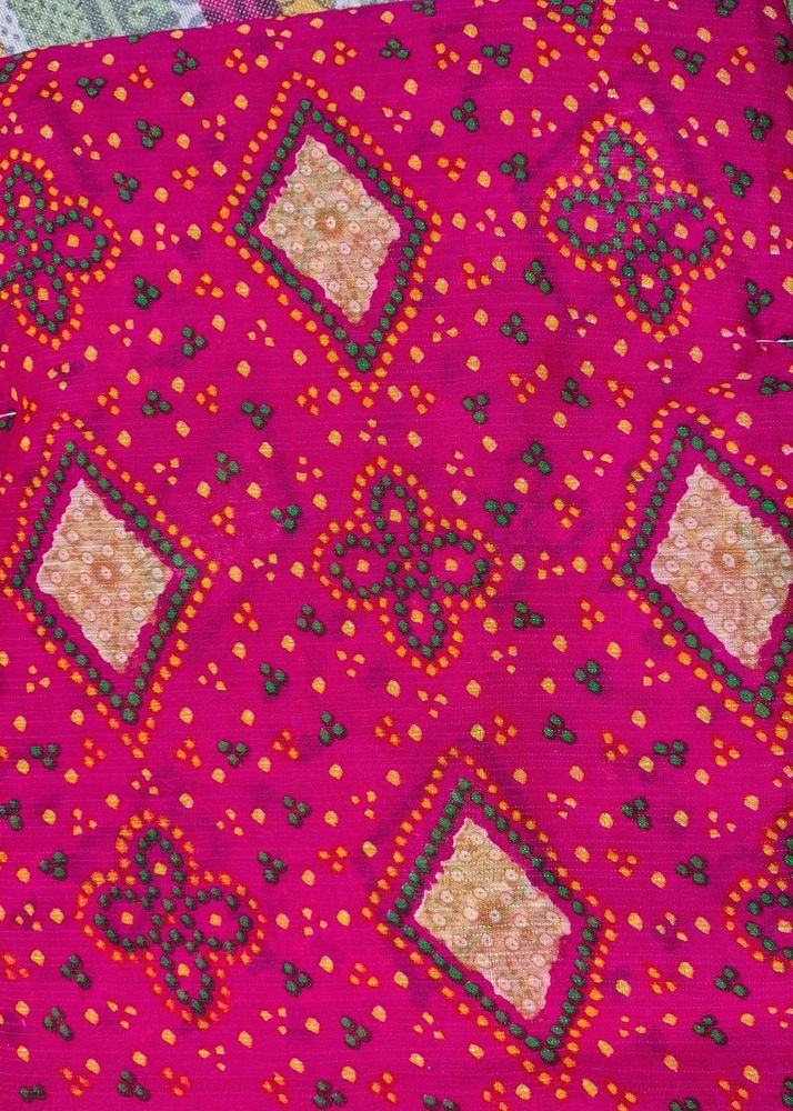 Pink Bandhani Saree