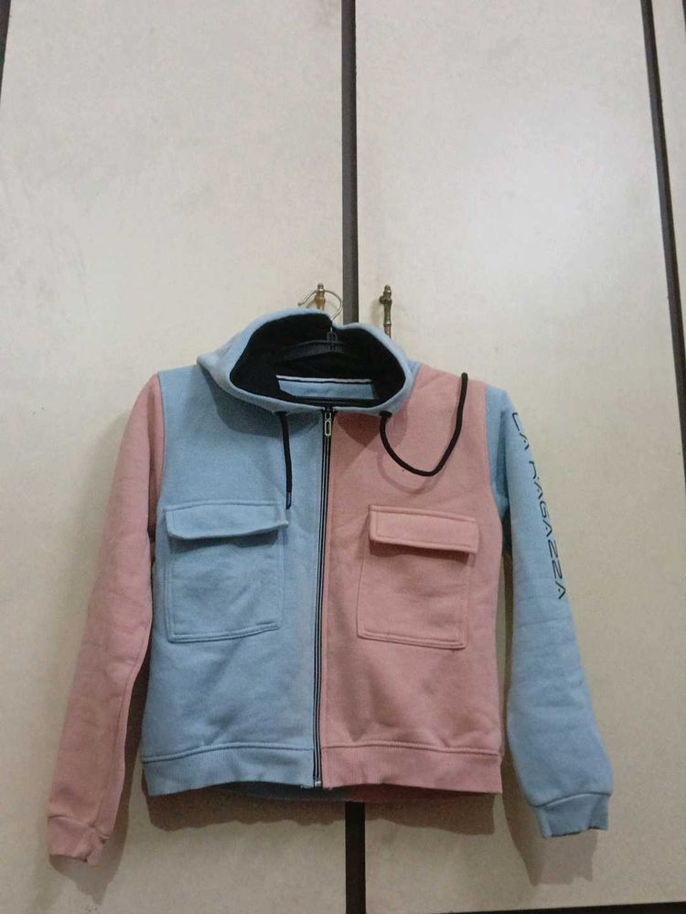 2 shade crop hoodie