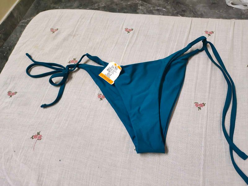 Teal Blue Tie-Side Bikini Bottom