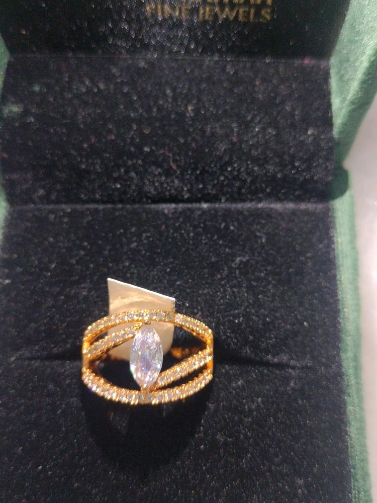 Rose Gold American Diamond Solitaire Ring