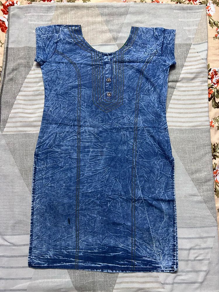 Blue Denim Look Kurti