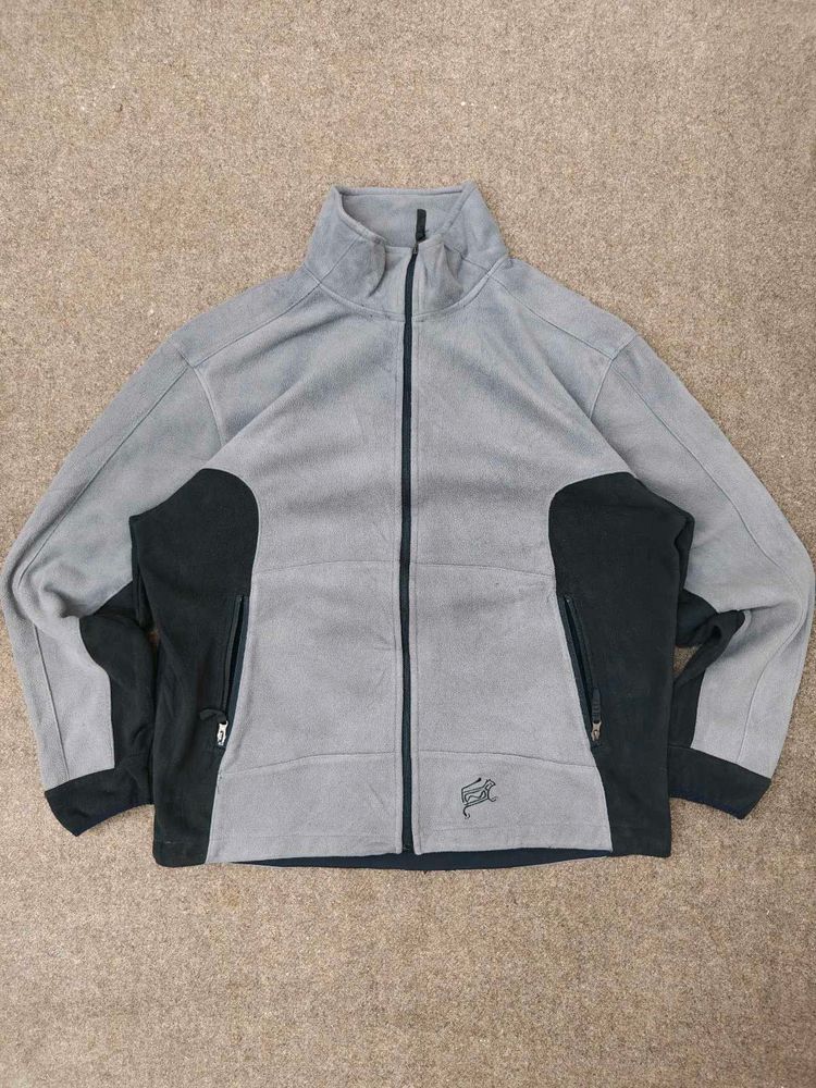 Men's Grey &amp; Black Fleece Jacket