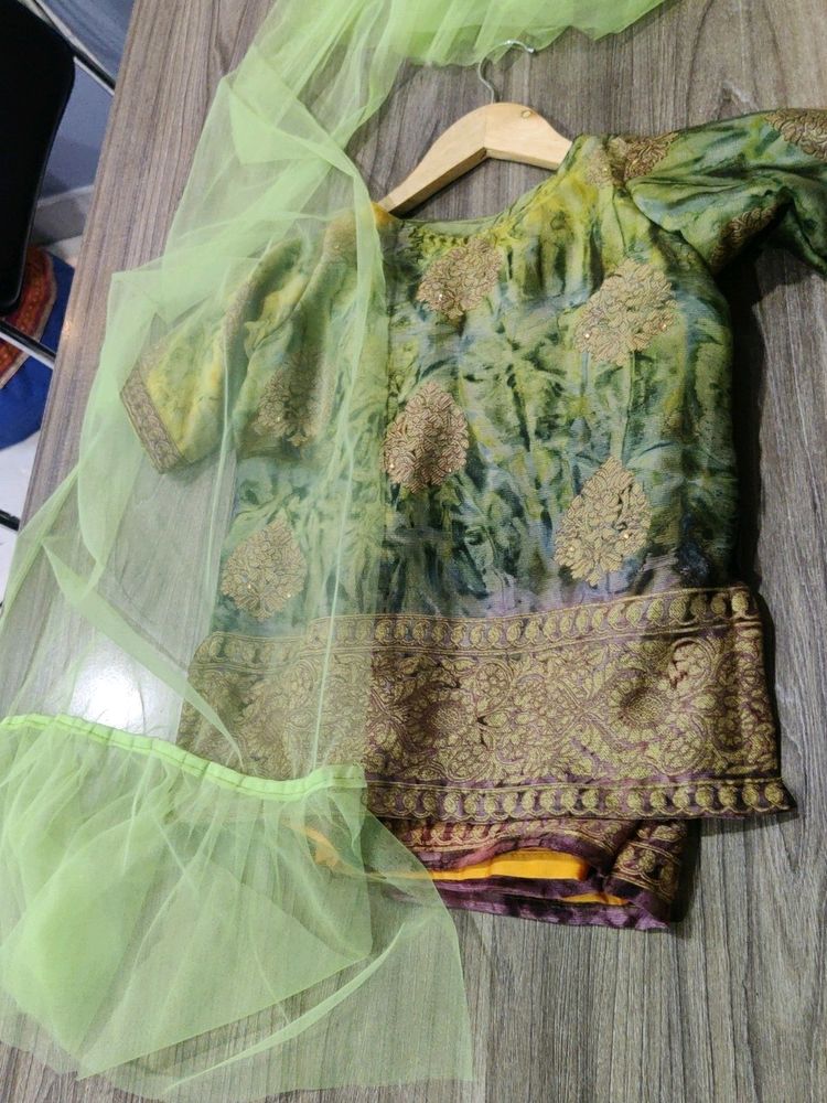 Girls Short Kurta And Palazzo Set With Frill Duptt