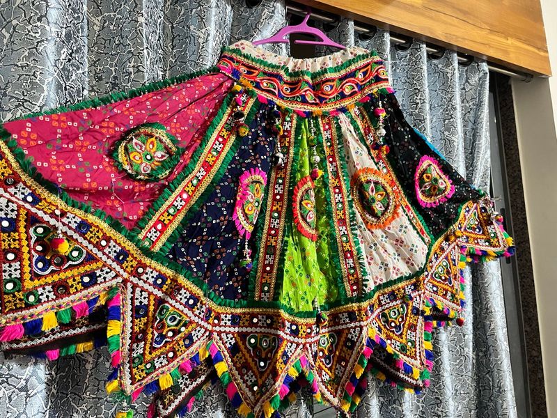 Vibrant Embroidered Folk Skirt