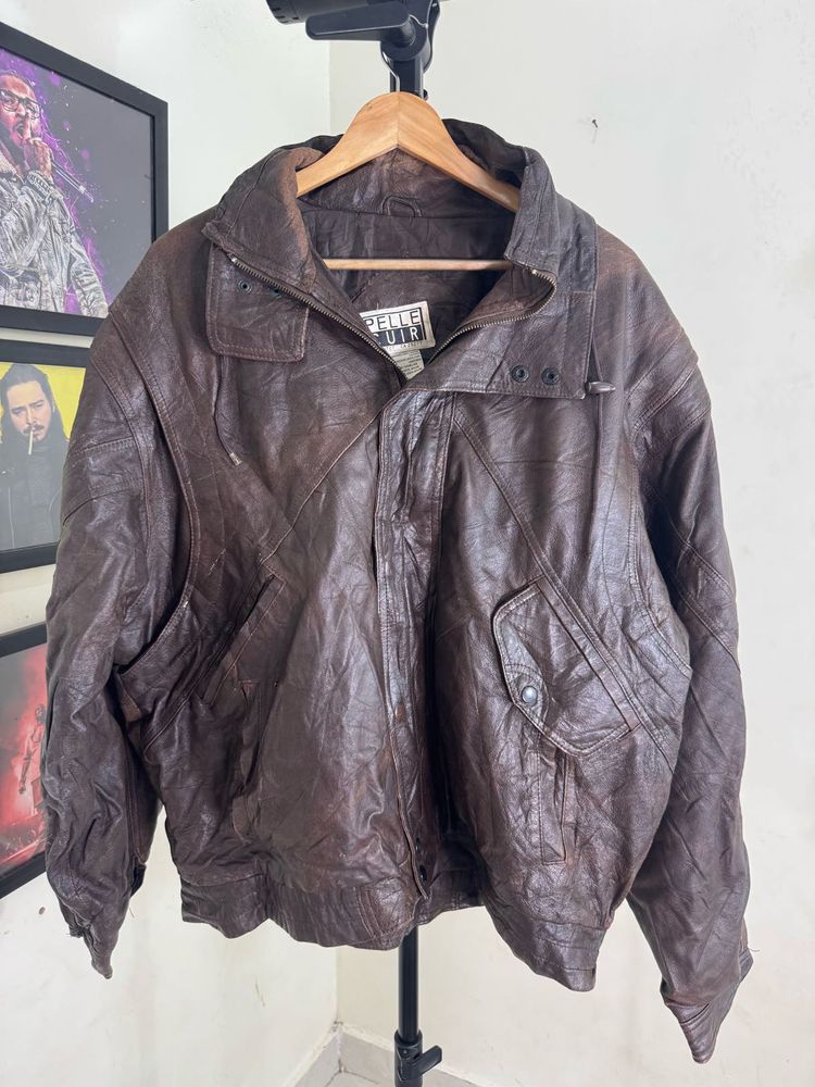 Vintage Brown Leather Jacket